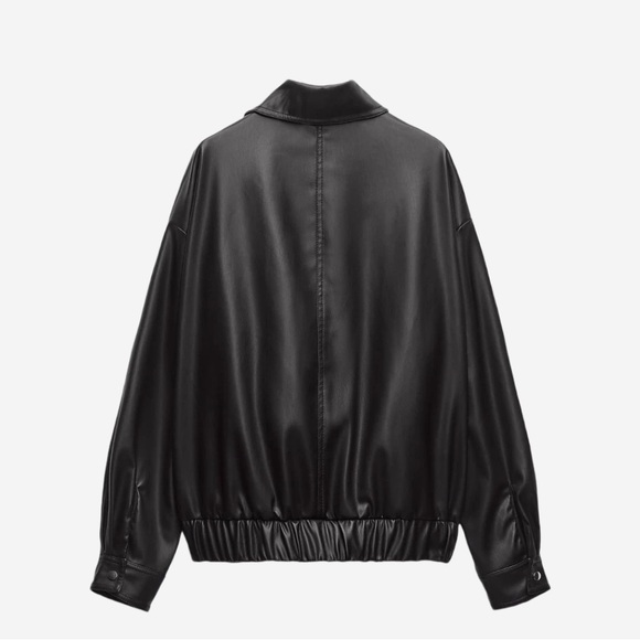 Zara Women's Faux Leather bomber Jacket NWT - Picture 2 of 2